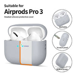 Apple AirPods Pro (3. Gen) Tech-Protect Silicone Case with Strap - Grey