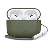 Apple AirPods Pro (3. Gen) Tech-Protect Silicone Case with Strap - Olive Green