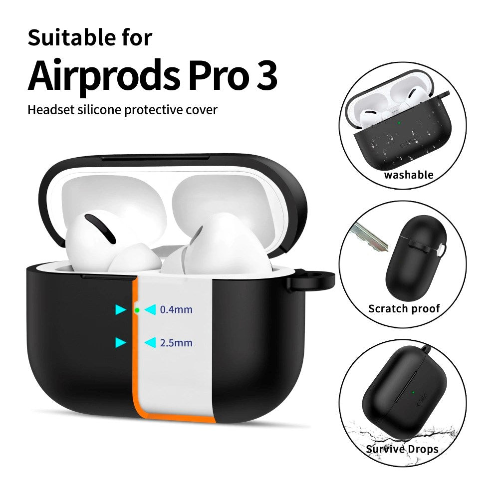 Apple AirPods Pro (3rd gen.) Tech-Protect Silicone Hook Case - Black