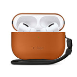 Apple AirPods Pro (3rd gen.) Tech-Protect NaturalFit Faux Leather Case with Strap - Brown