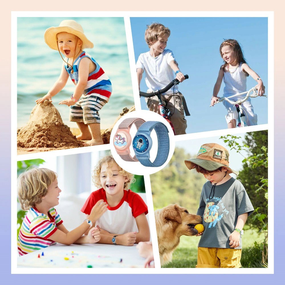 Tech-Protect Nylon - Apple Airtag Strap for Kids - Blue / Astronaut