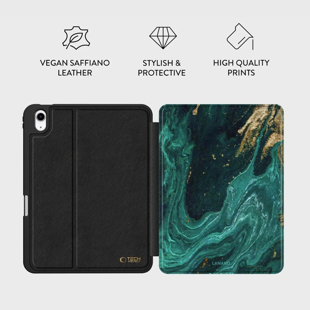 iPad 10.9" (2024 / 2022) / 11" (2025) Tech-Protect Lamano Flip Case - Verde Aura
