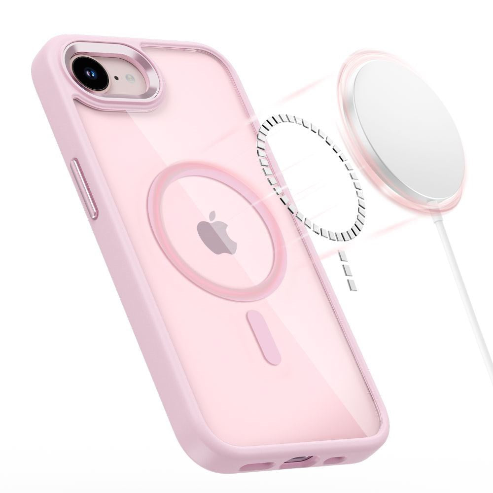 iPhone 17e / 16e Tech-Protect MagMat Case - MagSafe Compatible - Transparent / Pink
