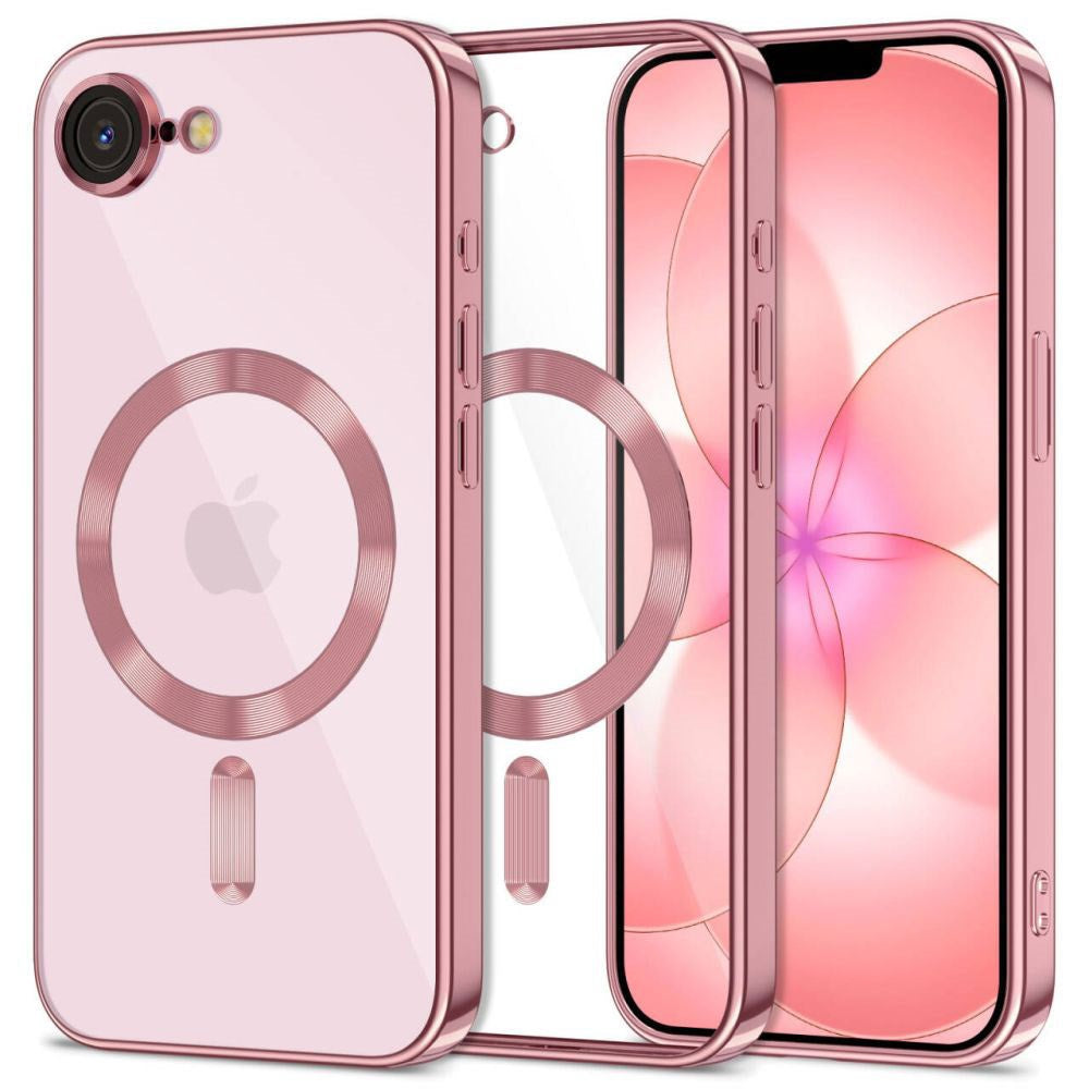 iPhone 17e / 16e Tech-Protect MagFlex Case - MagSafe Compatible - Transparent / Rose Gold