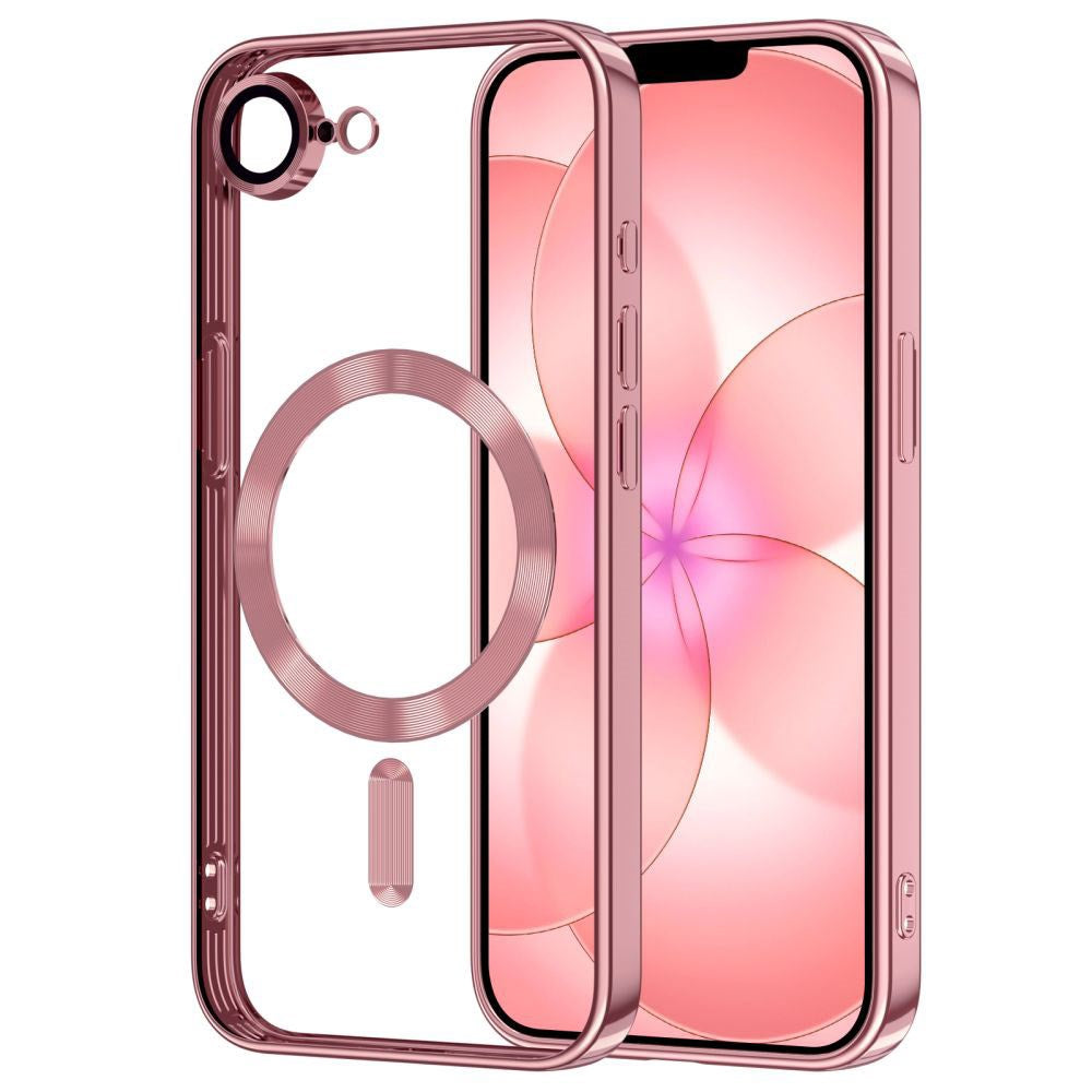 iPhone 17e / 16e Tech-Protect MagFlex Case - MagSafe Compatible - Transparent / Rose Gold