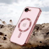 iPhone 17e / 16e Tech-Protect MagFlex Case - MagSafe Compatible - Transparent / Rose Gold