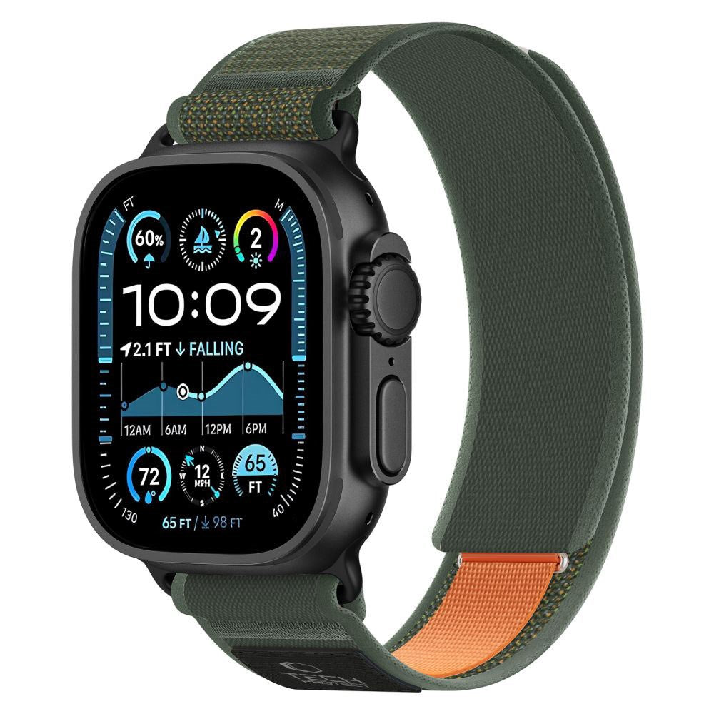 Apple Watch (44/SE/45/46/49Mm) Tech-Protect Nylon Elite Strap - Green / Orange