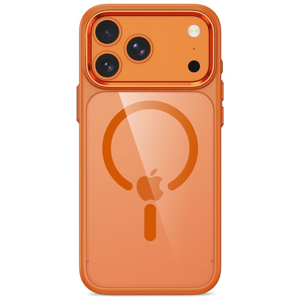 iPhone 18 Pro / 17 Pro Tech-Protect MagMat Case - MagSafe Compatible - Transparent / Orange