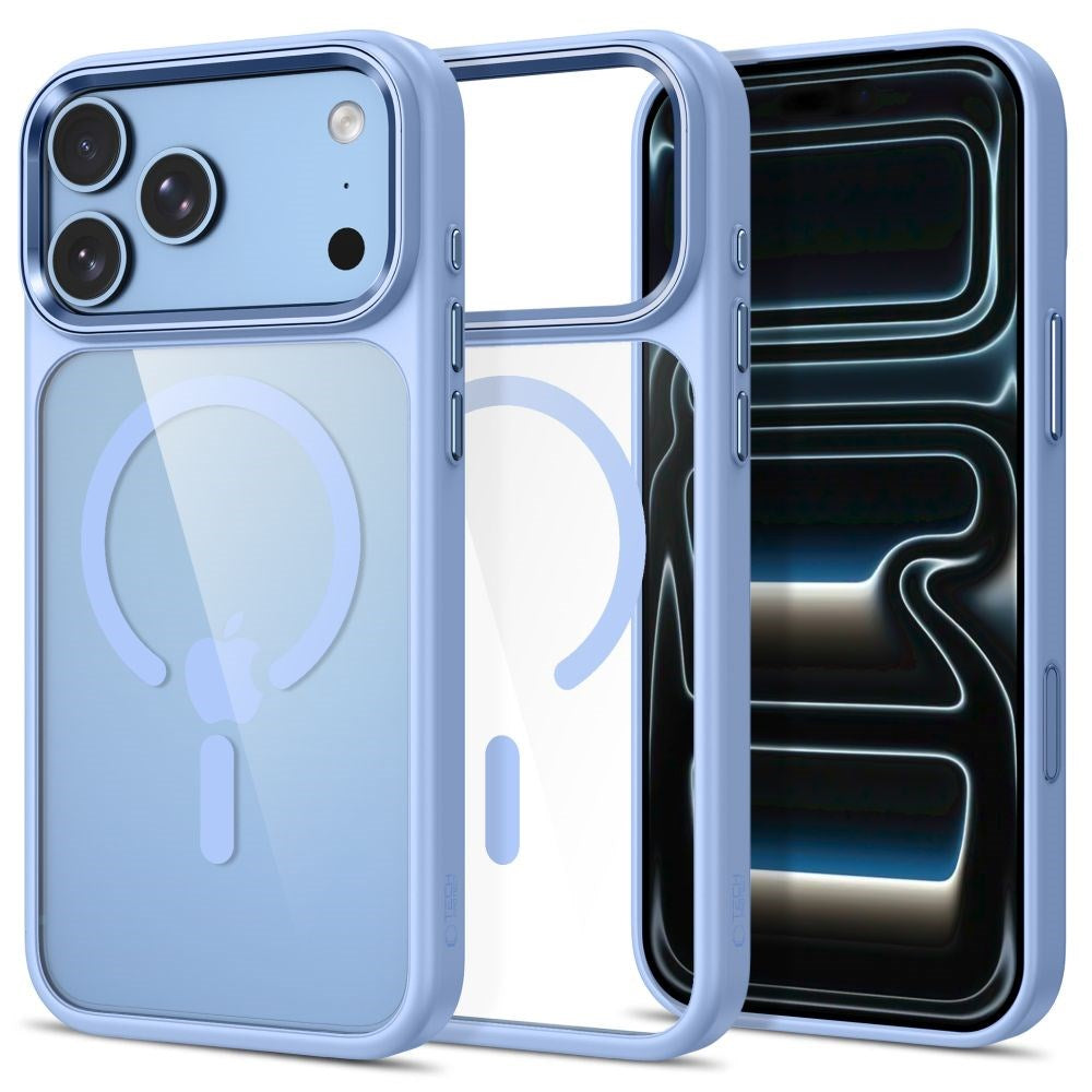 iPhone 18 Pro Max / 17 Pro Max Tech-Protect MagMat Case - MagSafe Compatible - Transparent / Light Blue