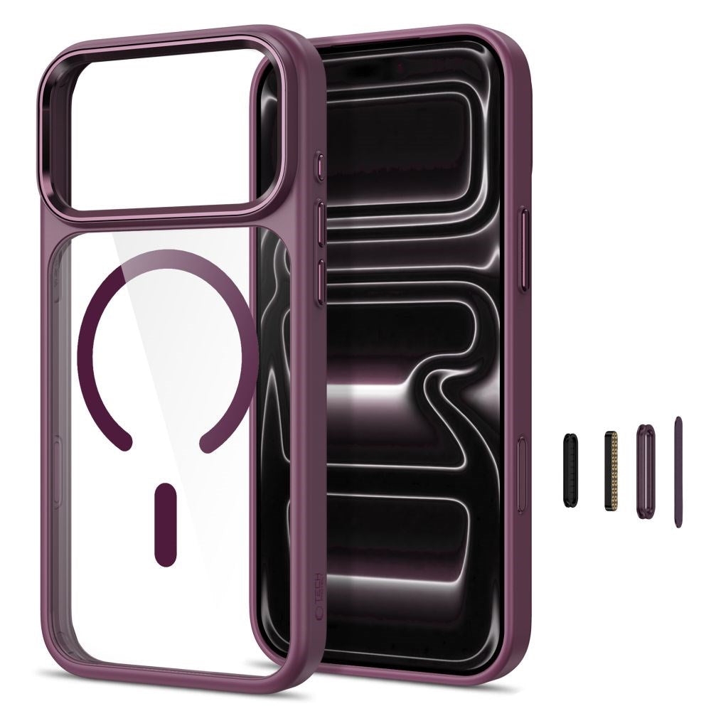 iPhone 18 Pro Max / 17 Pro Max Tech-Protect MagMat Case - MagSafe Compatible - Transparent / Red
