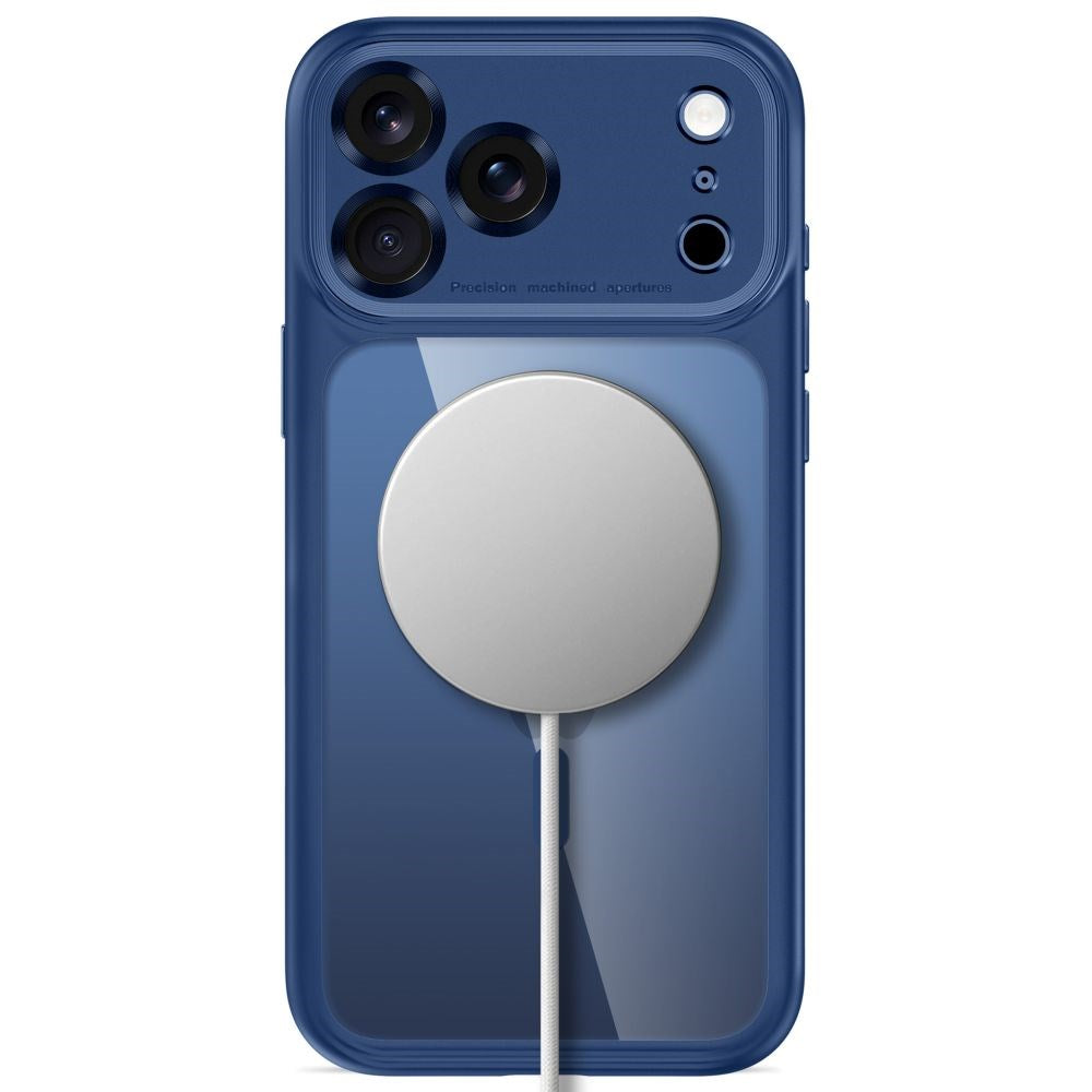 iPhone 18 Pro Max / 17 Pro Max Tech-Protect MagPeak Case - MagSafe Compatible - Dark Blue / Transparent