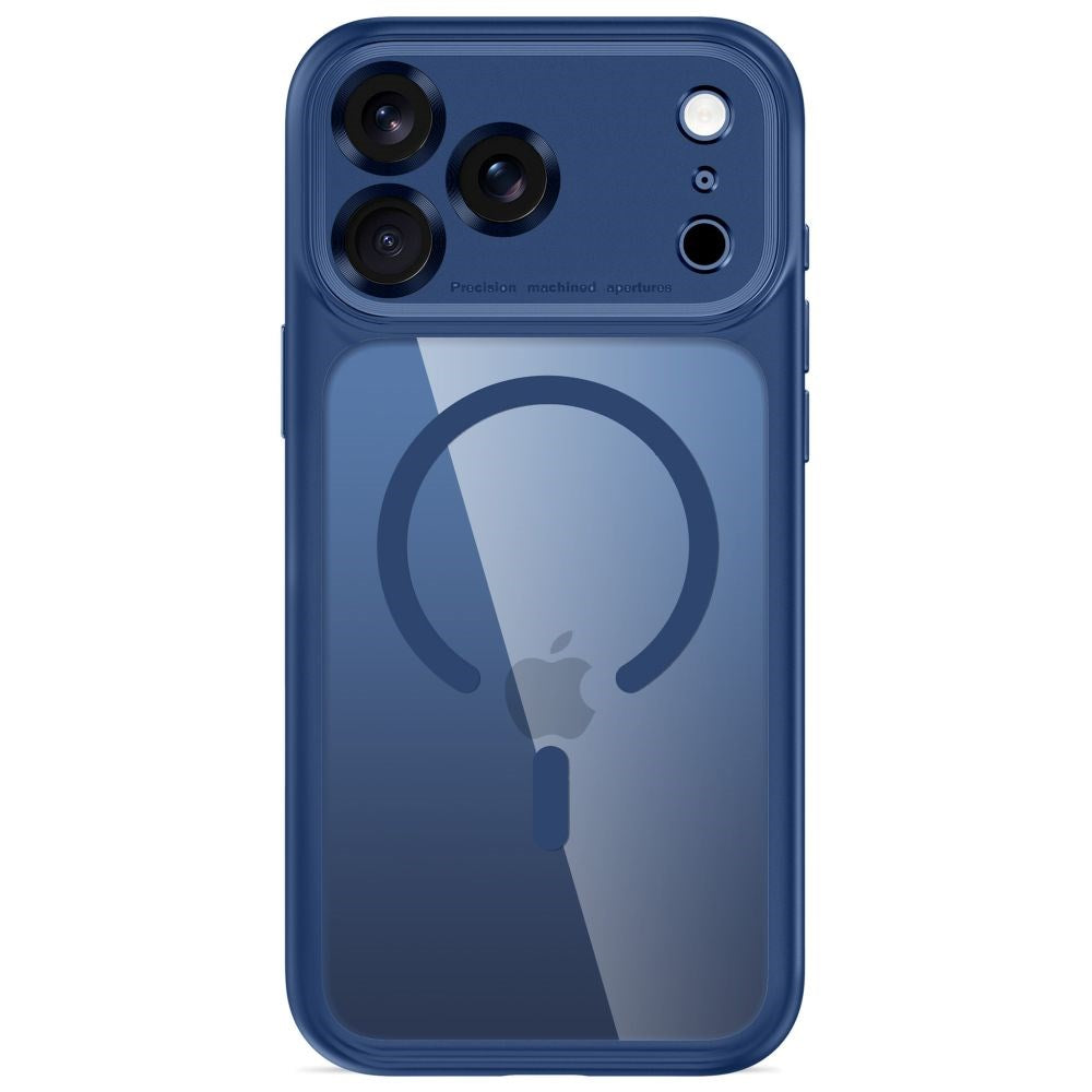 iPhone 18 Pro Max / 17 Pro Max Tech-Protect MagPeak Case - MagSafe Compatible - Dark Blue / Transparent