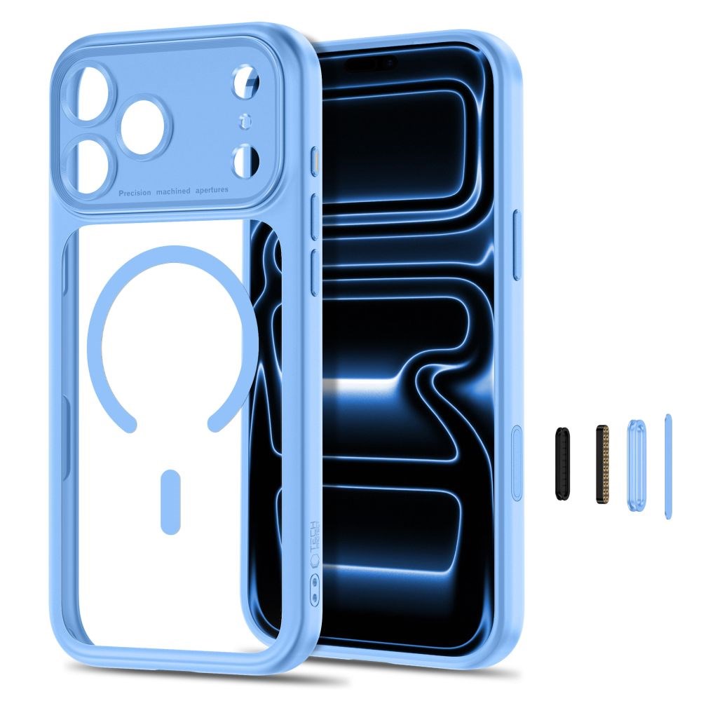 iPhone 18 Pro Max / 17 Pro Max Tech-Protect MagPeak Case - MagSafe Compatible - Light Blue / Transparent