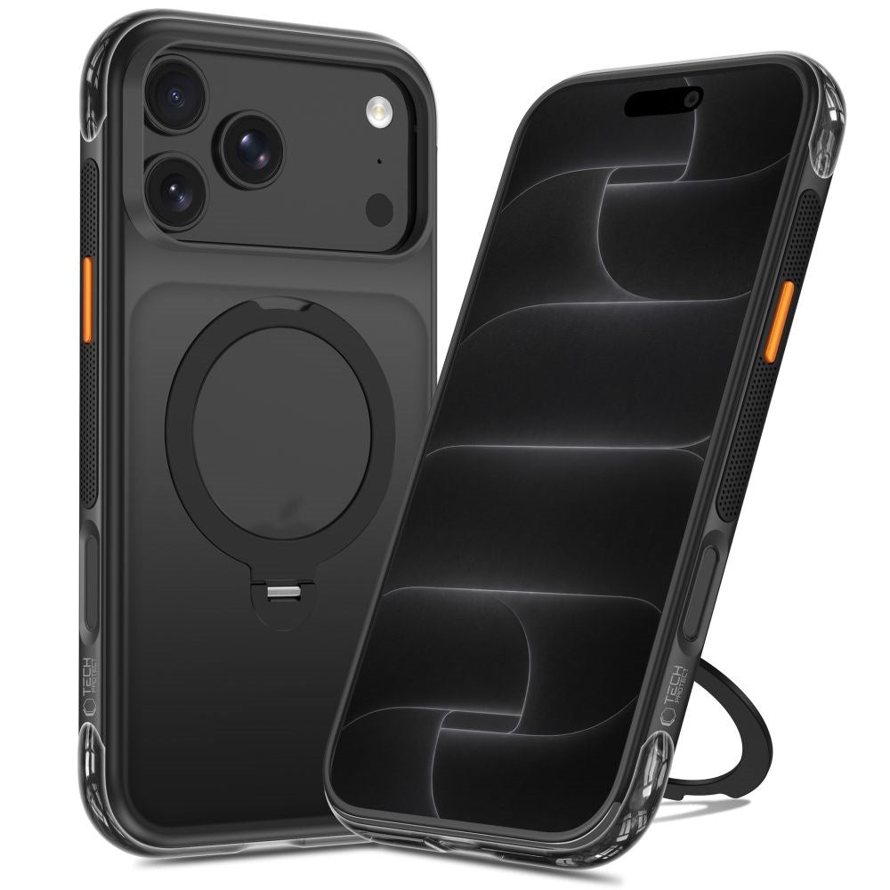 iPhone 18 Pro / 17 Pro Tech-Protect MagAir Stand Case with Kickstand - MagSafe Compatible - Matte Black