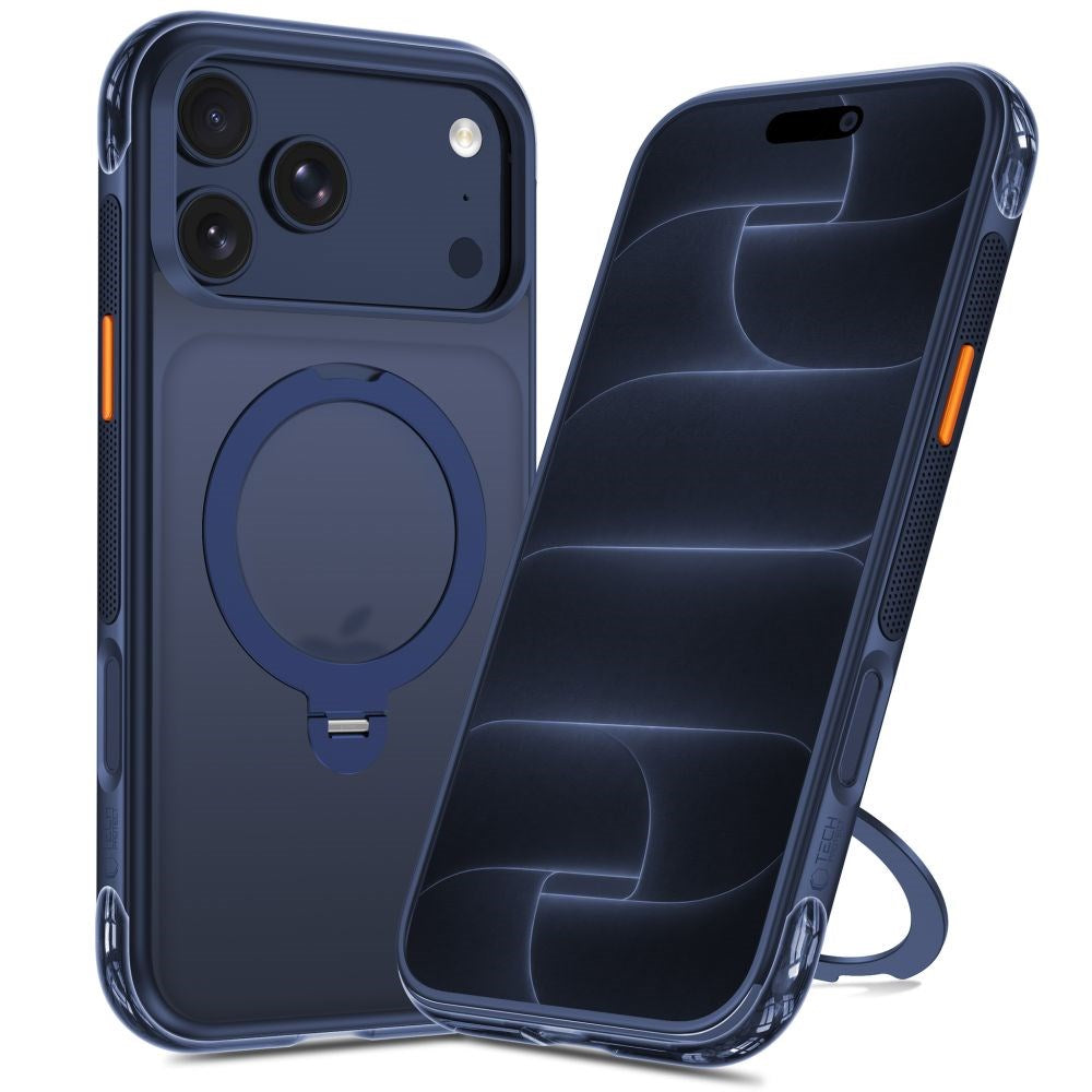 iPhone 18 Pro Max / 17 Pro Max Tech-Protect MagAir Stand Case with Kickstand - MagSafe Compatible - Matte Blue