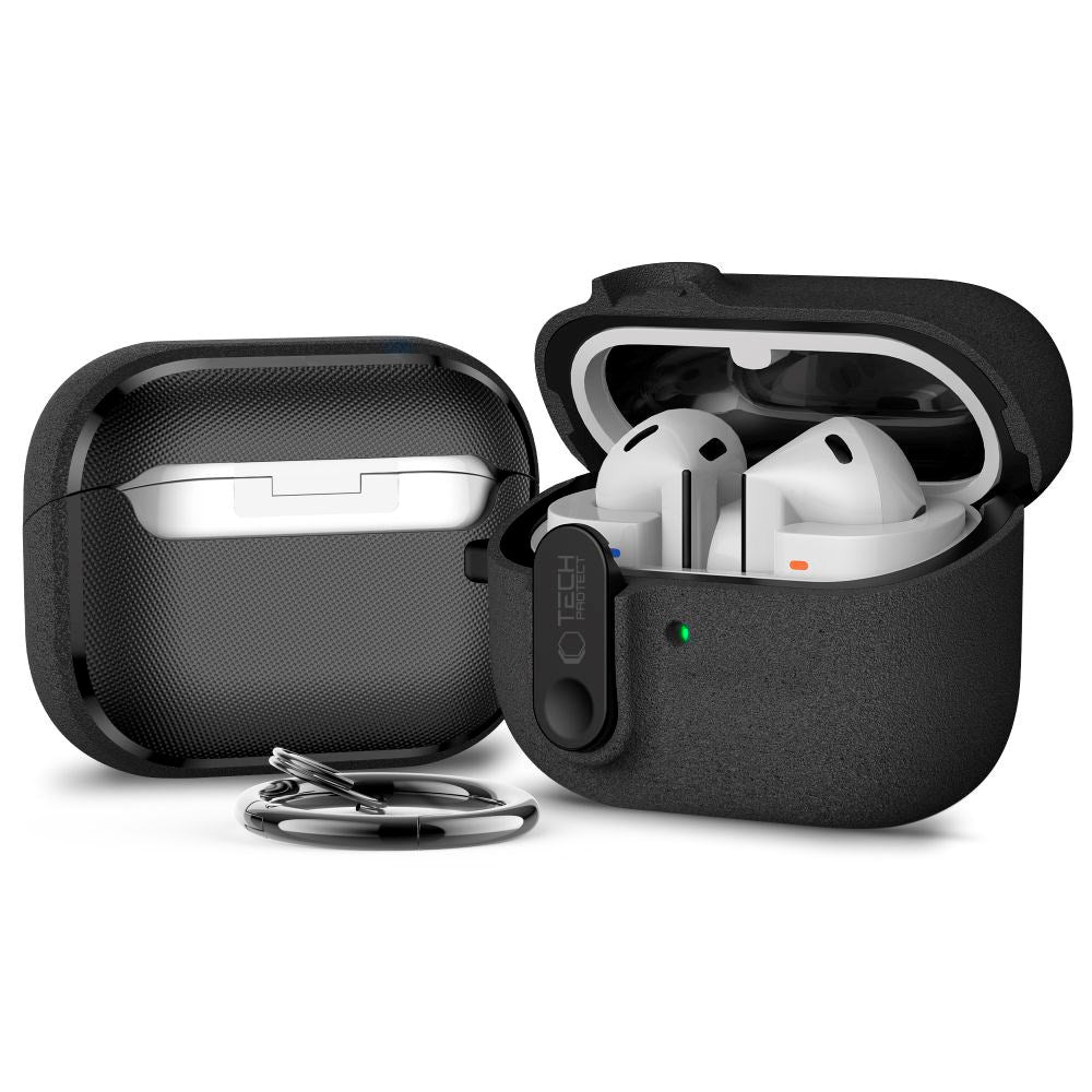 Samsung Galaxy Buds 3 / 3 Pro / 3 FE Tech-Protect Slim Hook Case with Carabiner – Black