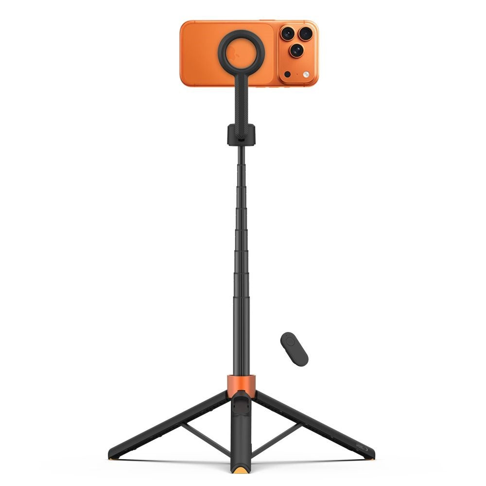 Tech-Protect L10S Bluetooth Tripod Selfie Stick – MagSafe Compatible – Black / Orange