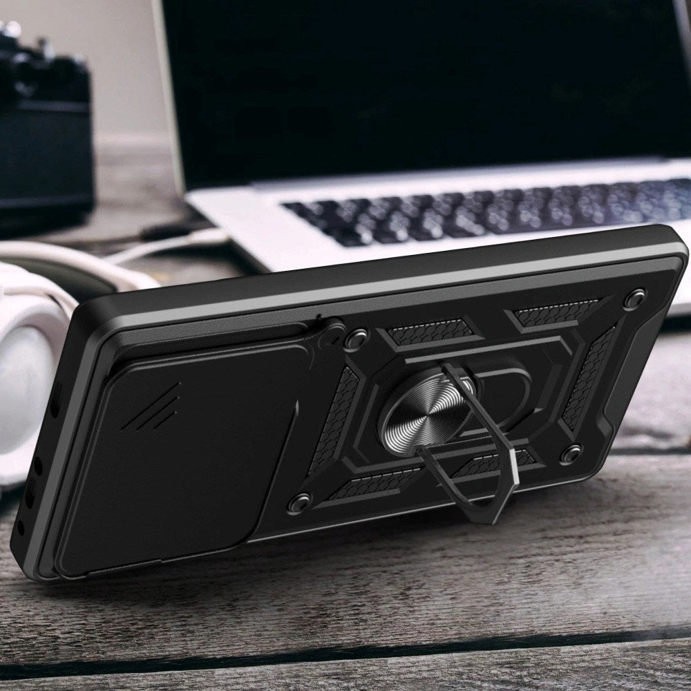 Xiaomi Redmi Note 15 Pro+ (Plus) Tech-Protect Camshield Case with Magnetic Ring & Stand Function - Black