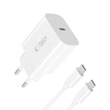Tech-Protect 20W Wall Charger with 1 x USB-C Cable - White