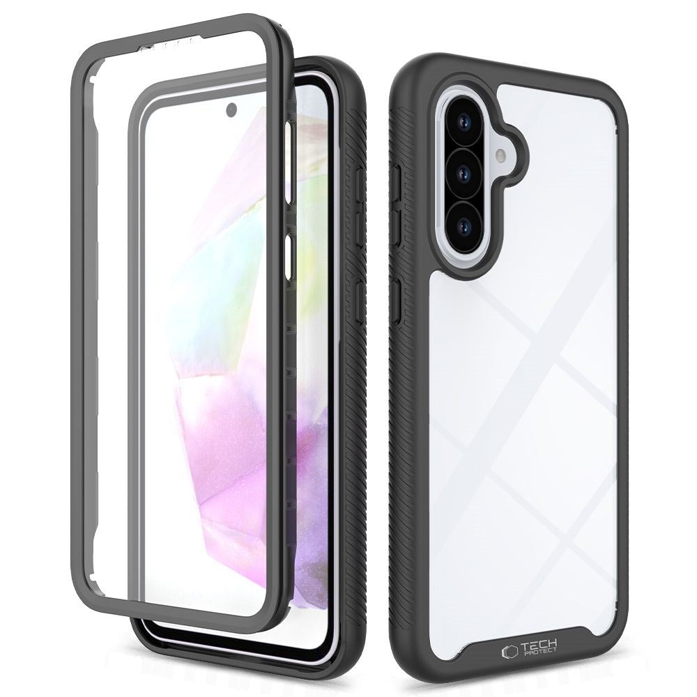Samsung Galaxy A27 / A37 / A36 / A56 Tech-Protect Defense Case with Screen Protector - Transparent / Black