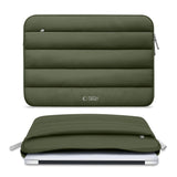 Tech-Protect Fluffy MacBook / Laptop 13-14" (25 x 35cm) Sleeve with Extra Zipper Pocket - Dark Green