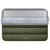Tech-Protect Fluffy MacBook / Laptop 13-14" (25 x 35cm) Sleeve with Extra Zipper Pocket - Dark Green