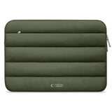 Tech-Protect Fluffy MacBook / Laptop 13-14" (25 x 35cm) Sleeve with Extra Zipper Pocket - Dark Green