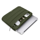 Tech-Protect Fluffy MacBook / Laptop 15-16" (27 x 38cm) Sleeve with Extra Zipper Pocket - Dark Green