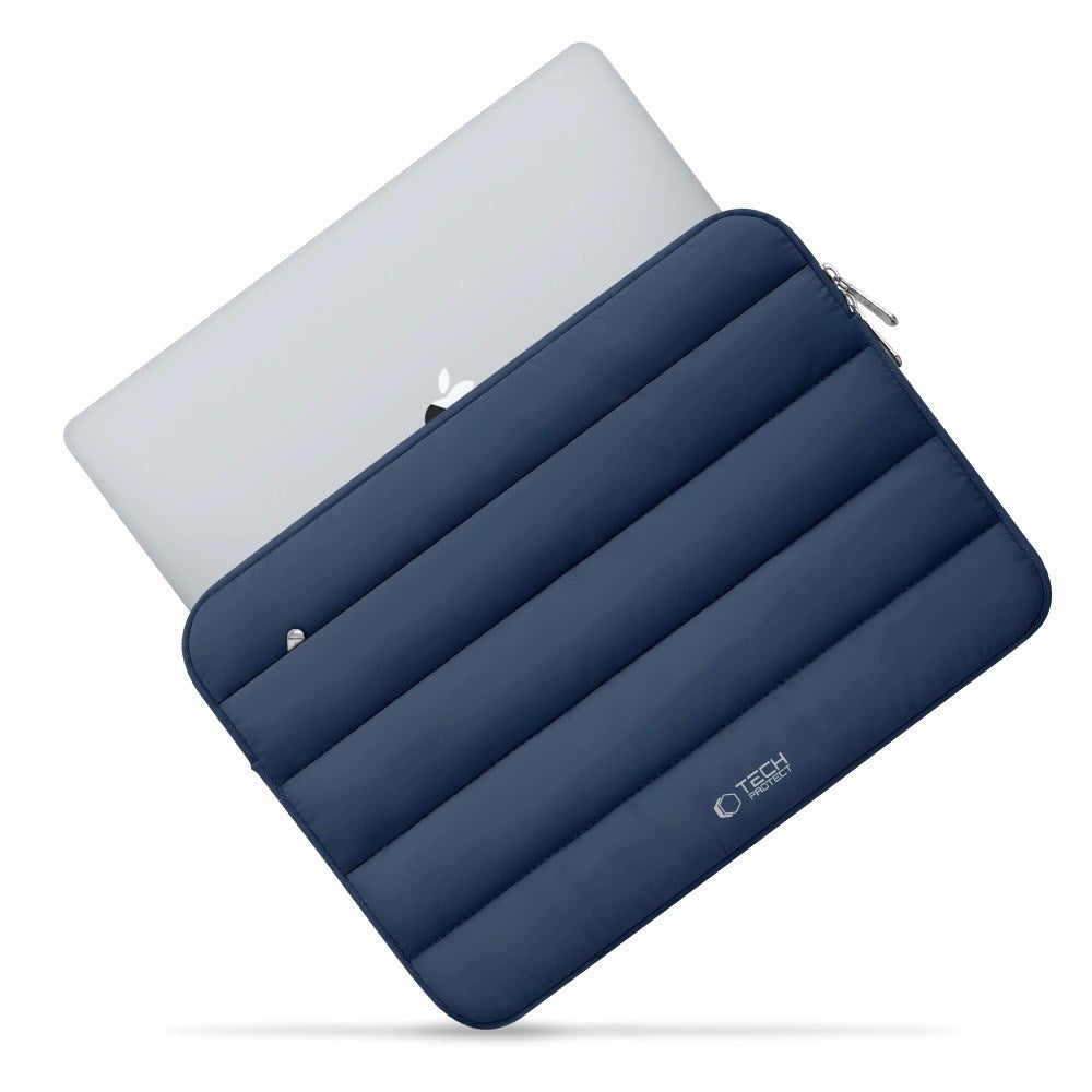 Tech-Protect Fluffy MacBook / Laptop 15-16" (27 x 38cm) Sleeve with Extra Zipper Pocket - Dark Blue