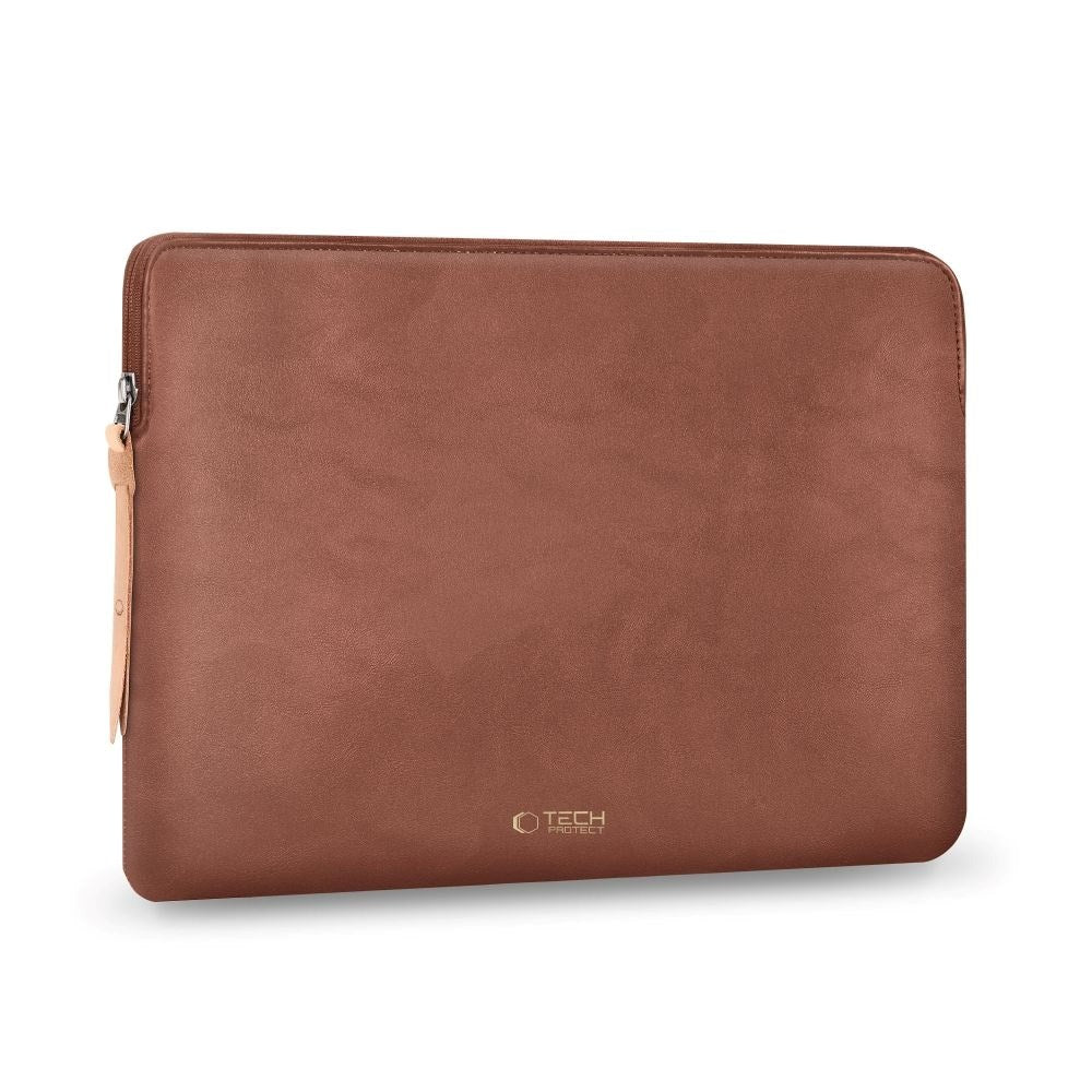 Tech-Protect MacBook / Laptop 15-16" Faux Leather Sleeve with Lined Inside - Brown