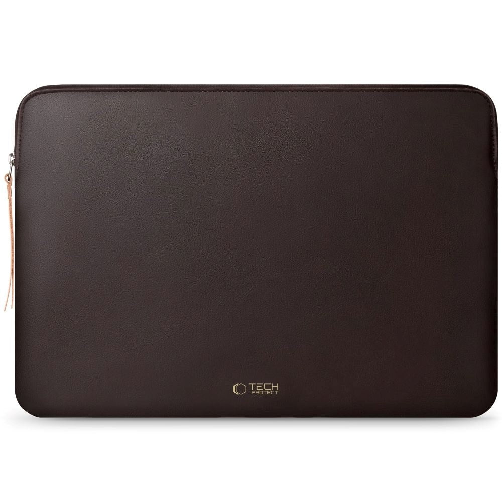 Tech-Protect MacBook / Laptop 15-16" Faux Leather Sleeve with Lined Inside - Chocolate