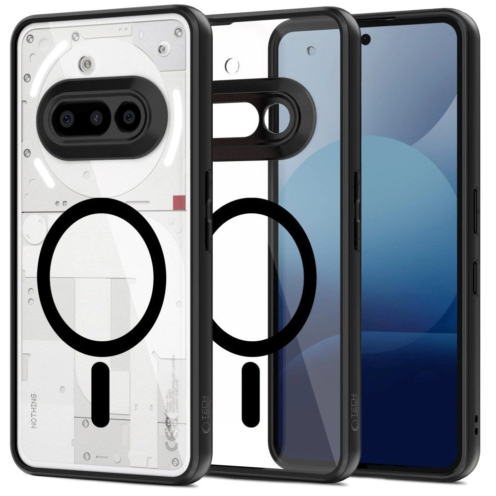 Nothing Phone (3a) Tech-Protect Magmat Case - MagSafe Compatible - Transparent / Black
