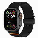 Apple Watch (42 / 44 / SE / 45 / 46 / 49mm) Tech-Protect Nylon Strap with Metal Buckle - Black