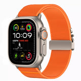 Apple Watch (42 / 44 / SE / 45 / 46 / 49mm) Tech-Protect Nylon Strap with Metal Buckle - Orange
