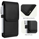 Tech-Protect Universal Faux Leather Phone Pouch - Dimensions (16.5 x 9.1 x 2.4 cm) - Black