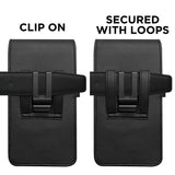 Tech-Protect Universal Faux Leather Phone Pouch - Dimensions (16.5 x 9.1 x 2.4 cm) - Black