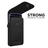 Tech-Protect Universal Faux Leather Phone Pouch - Dimensions (16.5 x 9.1 x 2.4 cm) - Black
