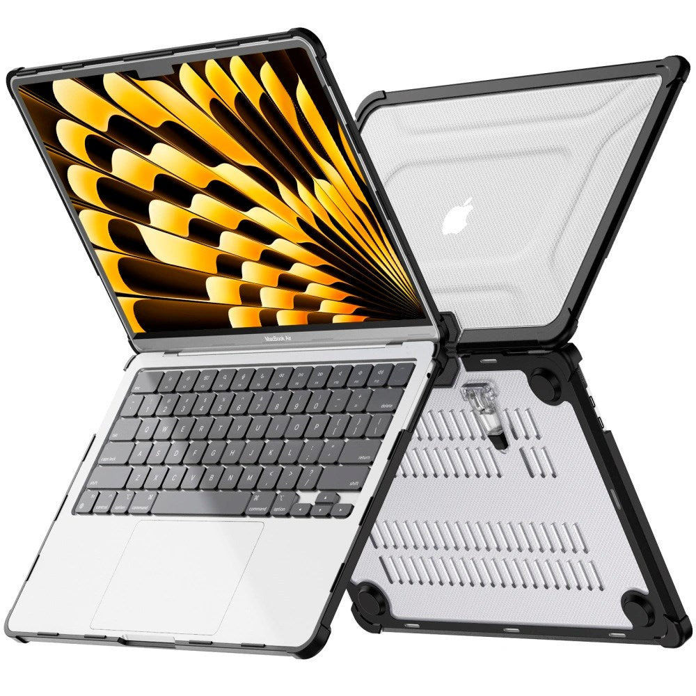 MacBook Air 13" M2 / M3 / M4 (2022 - 2025) Tech-Protect SmartShell Pro Case - Black / Transparent