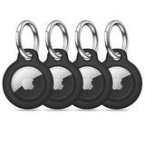 Apple AirTag 1st & 2nd Gen. Tech-Protect Rough Plastic Case with Carabiner - 4 pcs - Black