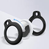 Apple AirTag 1st & 2nd Gen. Tech-Protect Rough Plastic Case with Carabiner - 4 pcs - Black