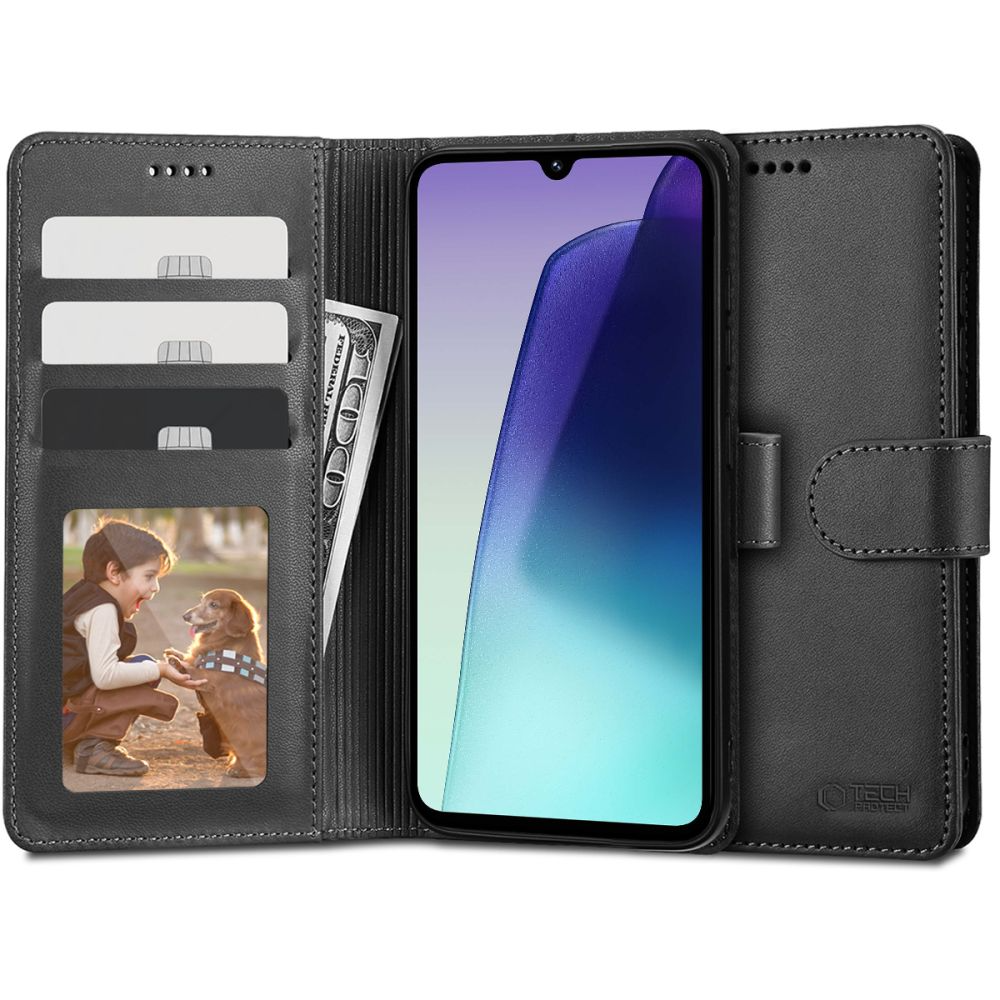 Xiaomi Redmi 14C Tech-Protect Flip Case with Wallet - Black