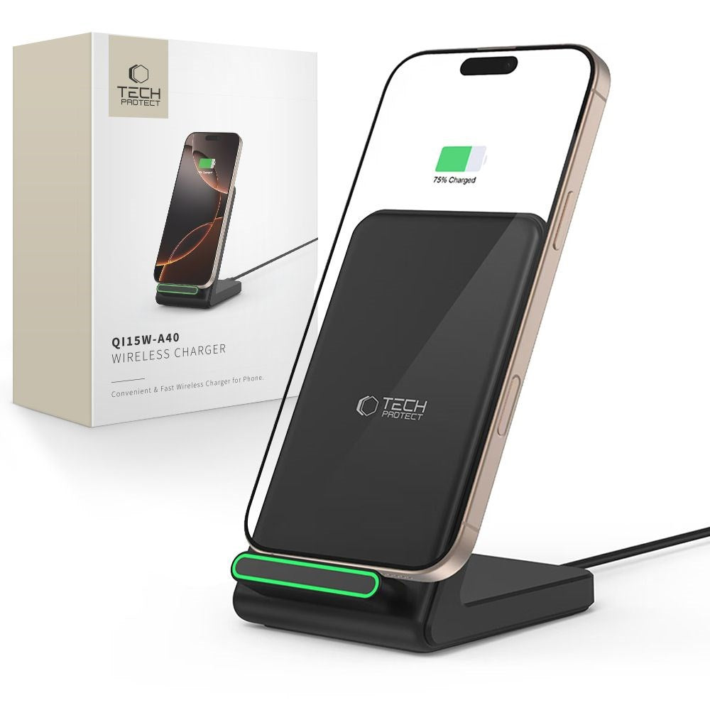 Tech-Protect Qi-15W-A40 Wireless Charger Holder - Black