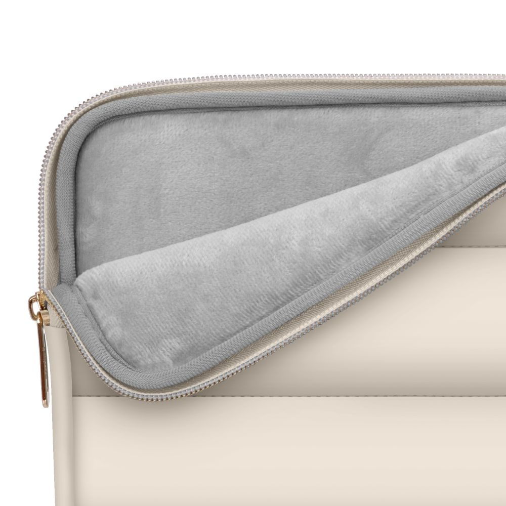 Tech-Protect Puffy MacBook / Laptop 13-14" Sleeve with Small Bag - Beige