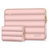 Tech-Protect Puffy MacBook / Laptop 13-14" Sleeve with Small Bag - Pink