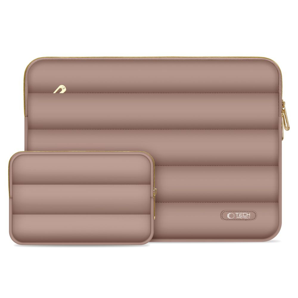 Tech-Protect Puffy MacBook / Laptop 15-16" Sleeve with Small Bag - Brown