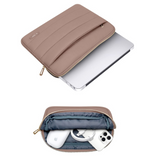 Tech-Protect Puffy MacBook / Laptop 13-14" Sleeve with Small Bag - Brown