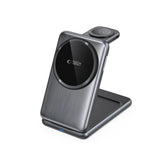 Tech-Protect QI15W-A42 3-in-1 Magnetic Wireless Charger - MagSafe Compatible - Grey