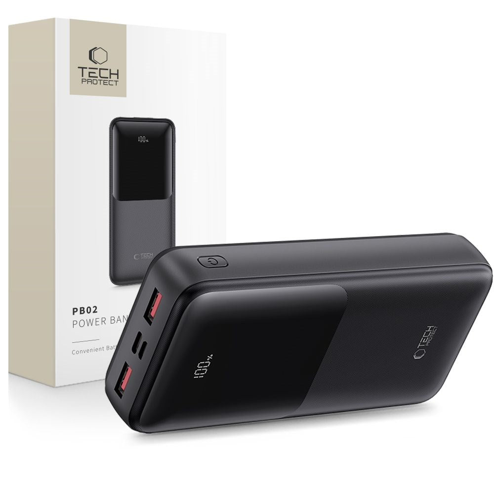 Tech-Protect Powerbank 20000mAh – Fast Charging with 22.5W - Black