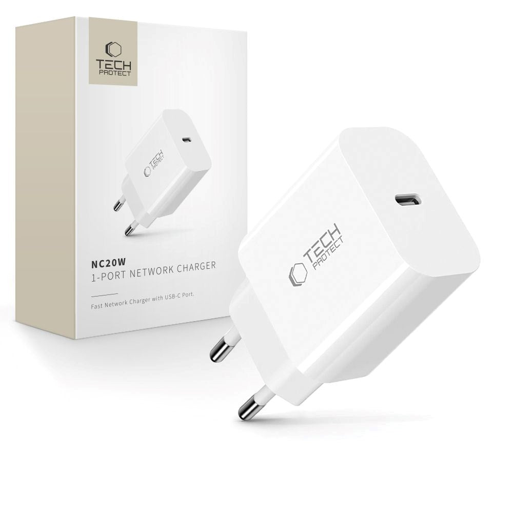 Tech-Protect Network Charger PD 20W USB-C Wall Charger - White