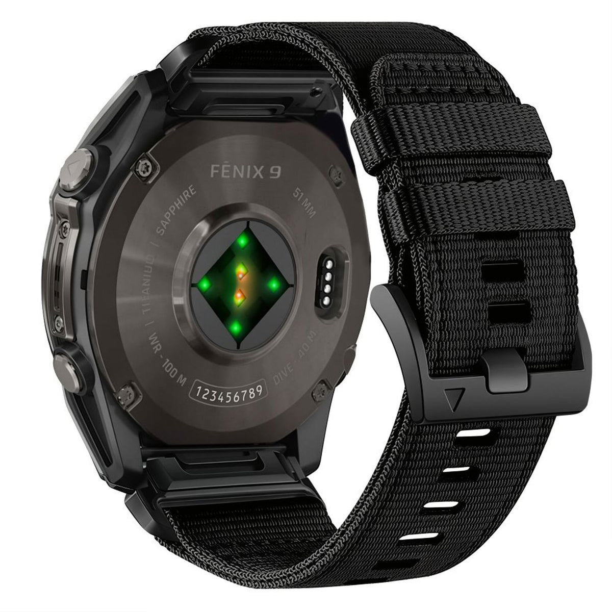 Universal Garmin 22mm QuickFit Tech-Protect Classic Nylon Strap - Black
